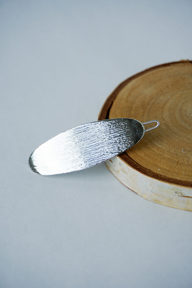 Haarspange Oval in Silber