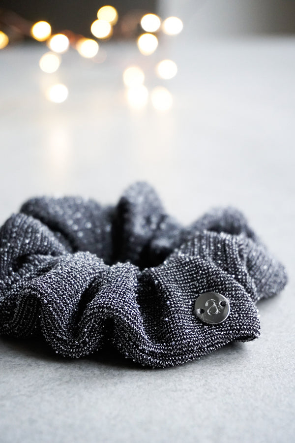 Scrunchie Glitzer in Silber