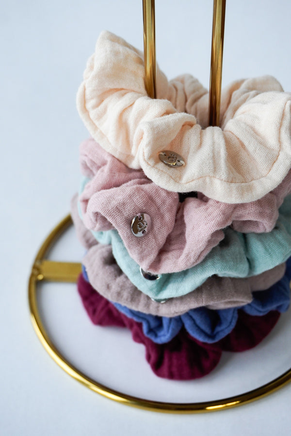 Scrunchies aus Musselin in allen Farben