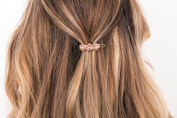 Haarspange mit Steinen Gold, goldene Haarklammer | andcosy